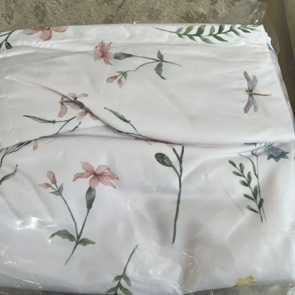 Ultra Soft Floral Duvet Cover Queen Size, Printed Bedding Set 3 Pieces,